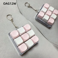 OAG12W Finger Keyboard, 2/3/6/9 Keys Keycap Fidget Keychain,  Gadget Pass The Time Key Button Pinch 