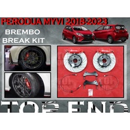 PERODUA MYVI 2018-2023 BREMBO REFURBISH F40 4POT 300MM CAR BRAKE CALIPER BRAKE KIT BRAKE PAD DISC ROTOR 300MM