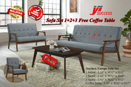 Yi Success Full Solid Wooden Sofa Set / Sofa Set 1+2+3 Seater /  Sofa Set Free Coffee Table Side Table / Sofa Set Kayu / Sofa Set Kayu Murah