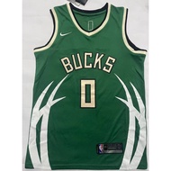[CMCNC.MY] Hot pressing 2024 new mens Milwaukee Bucks 0 Damian Lillard sports embroidery basketball 