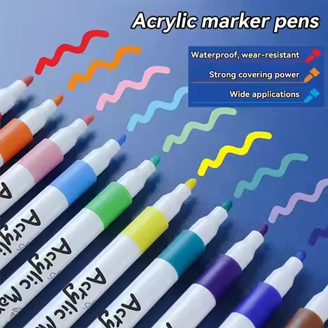 12-60 Color Acrylic Marker Pen Graffiti Painting Brush Quick-drying Watercolor Notepad Marker Highli