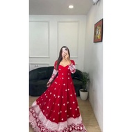 SA030 Mix Pattern Long Gown Suitable for Party Wear - Anarkali Gown - Size L & XL