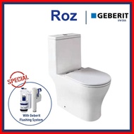ROZ 818-G 1-PC Rimless Toilet Bowl with Geberit Flushing System
