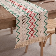 4/6/8/10 Seaters Boho Table Runner Natual Woven Color Cotton Linen Table Runner for Home DecorFarmho