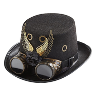 Steampunk Top Hat Vintage Wing and Gear Hat Fancy Costume Retro Victorian Hat for Masquerade Carniva