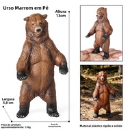 Children's solid realistic animal toy models: big brown bear, black bear, python, camel, bison, alli