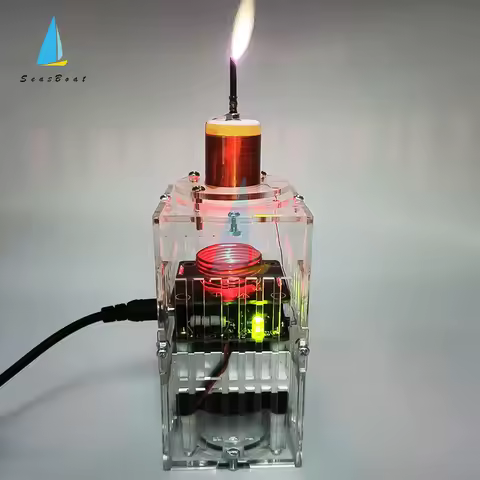 Tesla Coil HFSSTC Tesla Electronic Candle High Frequency Plasma Flame Teaching DIY Kit DC 36-40V 2A 