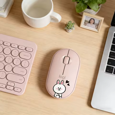 Logitech M350 Pebble Wireless Mouse Bluetooth 2.4GHz Dual Mode Silent Click Slim Portable for PC Lap