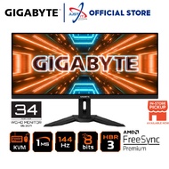 GIGABYTE M34WQ 34" GAMING MONITOR ( 34" IPS 2K WQHD / 1MS / 144HZ / AMD FREESYNC PREMIUM / HD MI + D