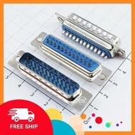 [5 Pieces]- DB25 Male Port 25 Pins Straight 2 Rows Solder Tin Phat Electronic Wire Connector