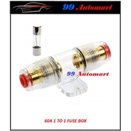 60A 1 TO 1 FUSE HOLDER  AMP FUSE AMPLIFIER GOLD PLATE GAUGE AGU FUSE HOLDER