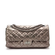 Chanel Pewter Quilted Aged Calfskin 2.55 Reissue 228 Double Flap Ruthenium Hardware, 2008-2009