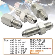 Inverted Flare Fitting Turbo Oil Feed Adapter To Male AN3 AN4 Stainless Steel 304
