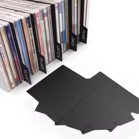 5 Pcs Black CD Index Tag CD Dividers Writing Plat Board Custom Classification Card CD Alphabetical T