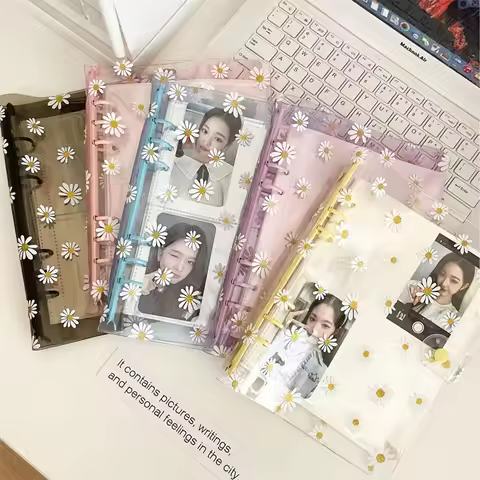 A5 Daisy Photocard Binder 6Holes Clear PVC Photocard Holder Portable Album Kpop Idol Cards Collect B