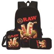 New Product RAW Cigar Backpack3D Digital Printing Backpack Shoulder Bag Pencil Case Three-piece Set