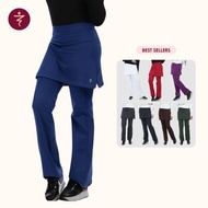 EMAX Seluar Skirt Muslimah Cotton Lycra Bootcut Sport Skirt Pants Plus Size (2XL-8XL)