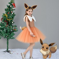 Super cute Pok é mon Eevee Halloween anime cosplay costume Eevee cosplay cosplay fluffy skirt