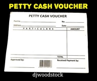 PETTY CASH VOUCHER SMALL NON CARBONIZED, SOLD  BY PAD