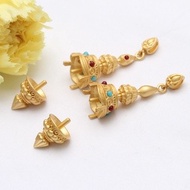 2006 Tibetan Buddhism Antique Dzi Beads Pendant Empty Tray Nepal Ethnic Style Barrel Beads Pendant N