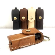手工皮革潤唇膏盒 配25毫升瓶裝皮革袋精油收納袋小禮物 收納袋