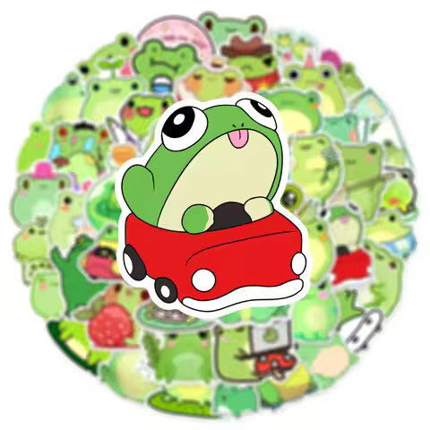 10/30/50PCS Kawaii Frog Cartoon Stickers Retro Style Sticker Cute Animal Meme DIY Luggage Laptop Pho