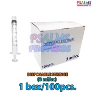 3ml/cc Disposable Syringe With Needle  1box/100pcs.