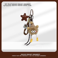 Lovely Soft Cute Small Briquette Plush Cartoon Doll Leather Five-Pointed Star Hand Strap Lanyard Bag