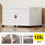 Citylife 125L Folding Storage Cabinet Wardrobe Organizer Stackable Double Door Foldable Home Clothes