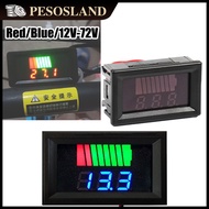 12V-72V Lithium Battery Capacity Meter Battery Charge Level Waterproof Led Tester Voltmeter