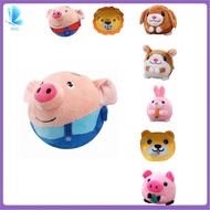 Active Moving Pet Plush Interactive Dog Toys, Moving Dog Ball Toy, Washable Cartoon Pig Plush Sound 