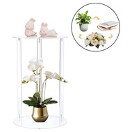 CAPA Mini Plant Stand Indoor Acrylic Planter Stand for Indoor Plant Desktop Round Plant Holder Shelf for Flower Pots Tab