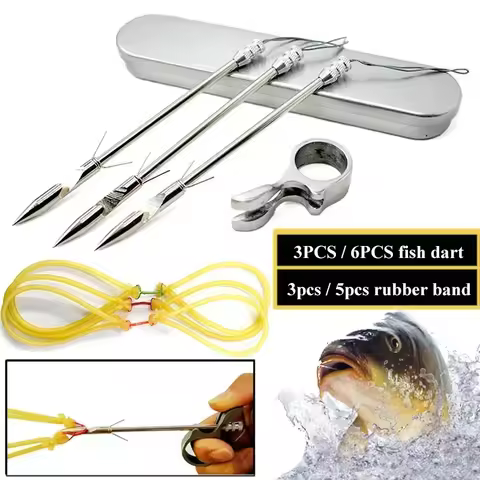 Fish Dart for Fishing Finger Launcher New Fishing Dart with Rubber Band Outdoor Shooting Games