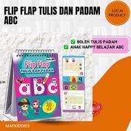 MOMMYHAPPY - FLIP FLAP TULIS DAN PADAM abc - kids writing abc- lower letter abc- board book writing 