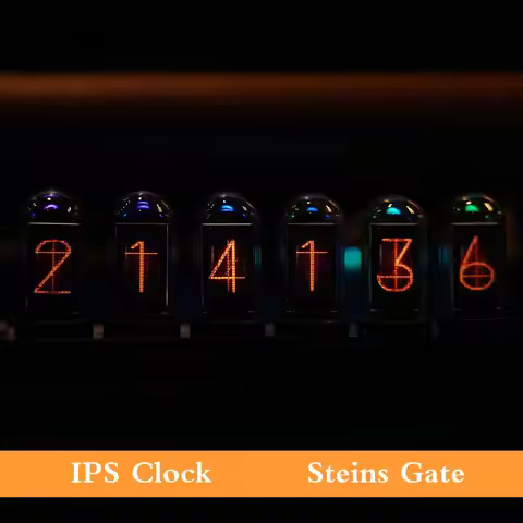 Steins Gate RGB Pseudo Glow Tube IPS Clock Desktop Decoration Boyfriend Gift Destiny Stone Gate