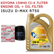 ISUZU D-MAX RT50 OIL FILTER 8-98165071 + KOYOMA 15W40 CI-4 7 LITER ENGINE OIL DMAX D MAX