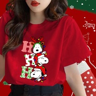[100% cotton]SISI Christmas print T-shirt Round neck short Tshirt GIFT For student/women/men unise4#