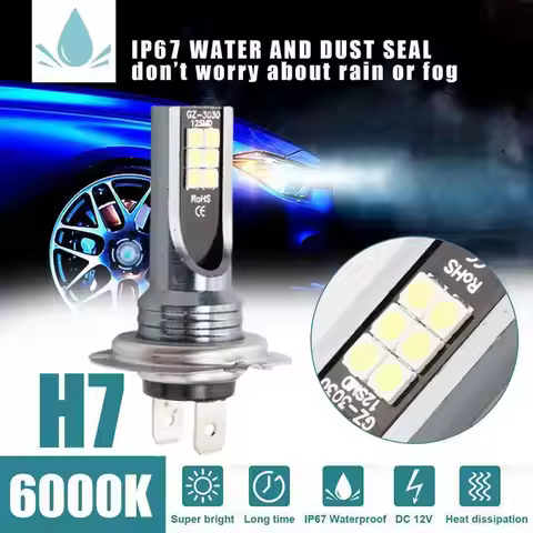 12W LED Car Headlight Bulb Kit – 12V-24V High-Power 6000K Headlamp with 26000LM Brightness, H1 H3 H4