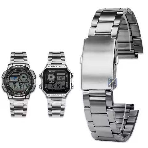 18mm Precision Steel Watch Strap For Casio AE1200 AE-1200 AE-1200WH/1300/1000/1500 Solid Stainless S