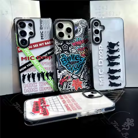 Phone case Mic Drop jk Tattoo For iphone 17 Air 16 PRO MAX 15 PRO 6 7 SE2 8 Plus XR XS MAX 12 Pro 11