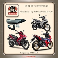 High-quality carbon-textured exhaust and tail cover set for Honda Winner X