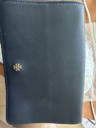 Tory Burch 藍色皮革袋 / 短夾 金色logo 簡約奢華