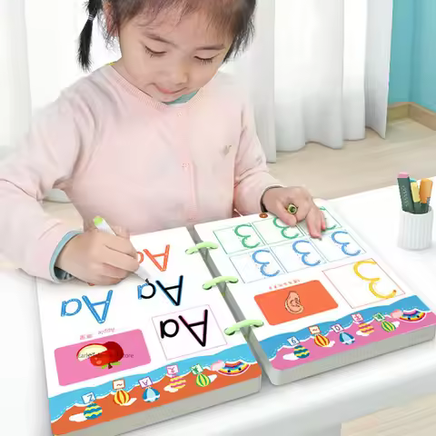 Children Notebook Waterproof White Hard Paper Board+1 Erasable Pen Can Write Reusable Magic Books Ki