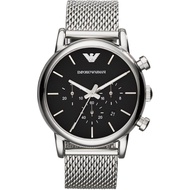 นาฬิกาข้อมือผู้ชาย EMPORIO ARMANI Classic Chronograph Black Dial Steel Men Watch รุ่น AR1811 ของแท้1