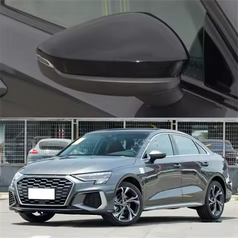 2pcs Black Chrome Silver Carbon Fiber Rear Mirror Cover Wing Mirror Shell Cap For AUDI A3 S3 RS3 202