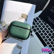 Simple lychee patterned leather earphone protective case for Airpods 4 1 2 airpods Pro2 Tide Brand C