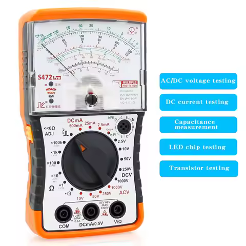 NJTY S472PRO Mini Analog Multimeter, Universal High-Precision Mechanical Anti-Burn Multimeter