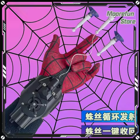 【In Stock】 Fully Automatic Peripheral Spiderman Web Shooters Spider Silk Launcher Rope Device Cospla