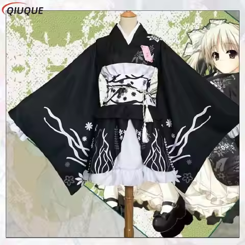 Yosuga no Sora Cosplay Costume Sora Kasugano Kimono Lolita Dresses Japanese Summer Festival Kimono W