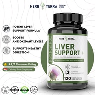 Herb Terra Liver Support + Detox & Repair - Artichoke Extract with Milk Thistle for Liver Supplement
